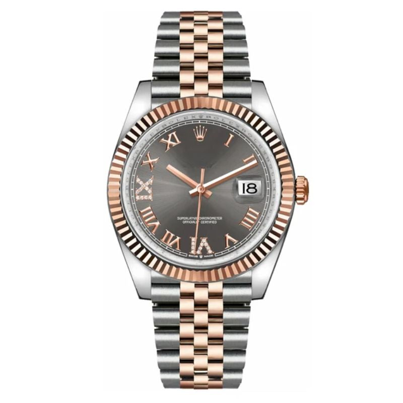 Datejust Dark Rhodium Dial Fluted Bezel 36mm 126231